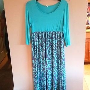 Pink Blush Maternity - Maxi Teal/Grey - L